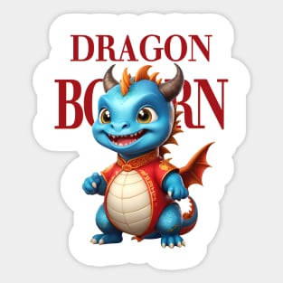 Dragon Born Cutie: Chinese New Year's Adorable Baby Dragon Cheongsam Design Sticker